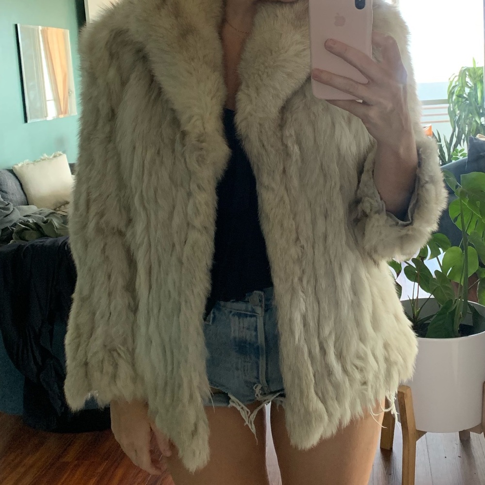 Vintage Cream Fox Fur coat